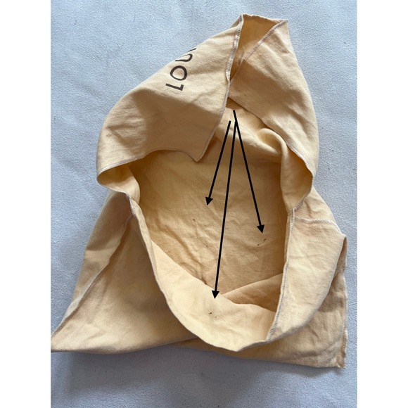 Louis Vuitton Vintage Tan Cotton Flannel Dust Bag Flap Closure Logo Small Medium - Picture 3 of 8